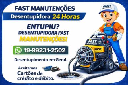 19-99231-2502 Desentupidora no Jardim Santa Mônica em Campinas - Desentupidora Fast Manutenções