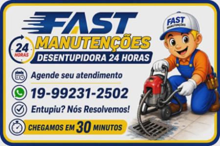 19-99231-2502 Desentupidora no Vila São Bento em Campinas - Desentupidora Fast Manutenções.