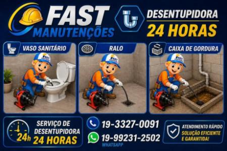 19-99231-2502 Desentupidora no Vila Itapura em Campinas - Desentupidora Fast Manutenções